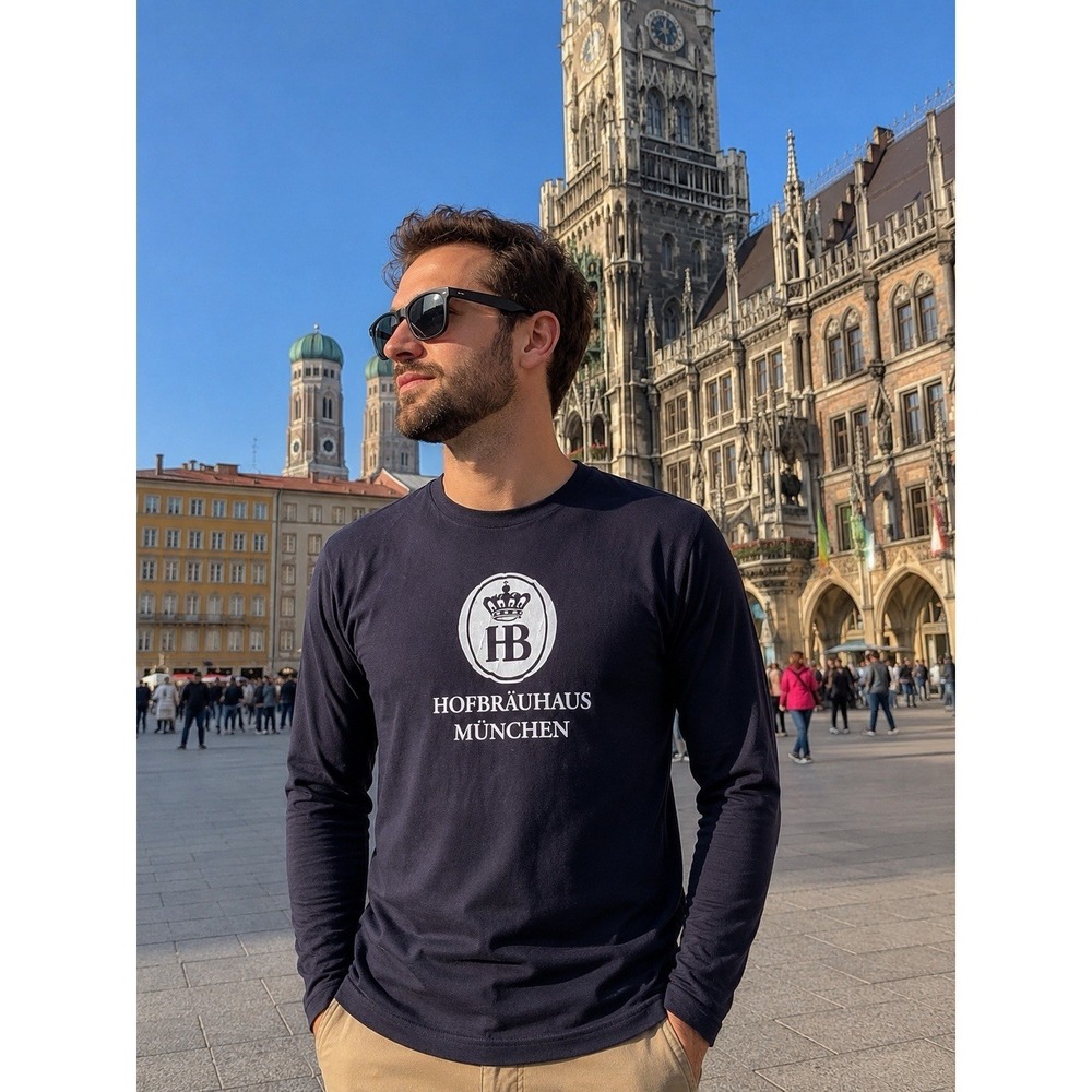 Hofbrauhaus Munched Long Sleeve Black Shirt Size  X-Large